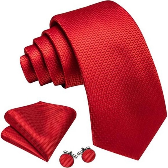 Mens Plaid Tie Pocket Square Cufflinks Set Formal Wedding Business Suit
